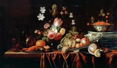 Still Life with Fruit, Flowers and Crayfish by Jan Pauwel the elder Gillemans